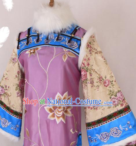 Chinese Ancient Costume Mandarin Dress and Hair Jewelry Complete Set