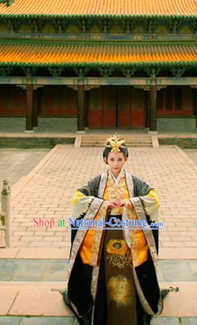 China Fashion Chinese Ancient Costume Female Emperor Wu Zetian Costume and Hair Jewelry Complete Set