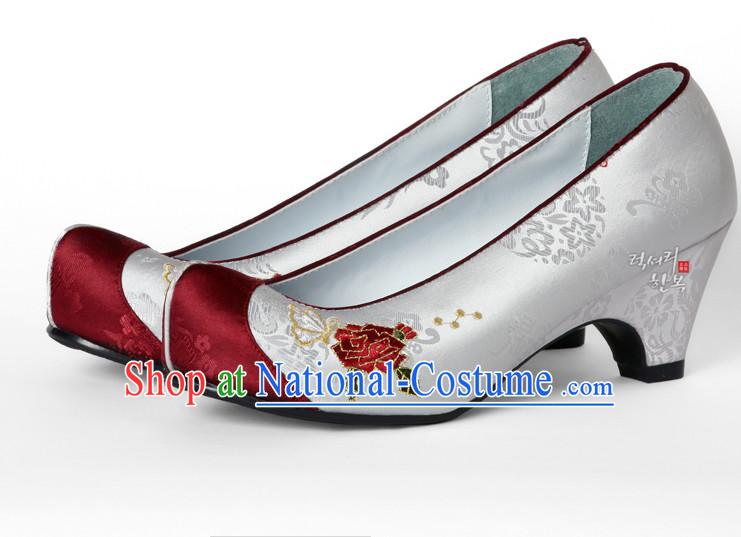 Korean Traditional Wedding Bridal High Heel Shoes for Brides