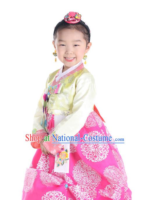 Korean Kids Traditional Dresses Hanbok Clothing Complete Set