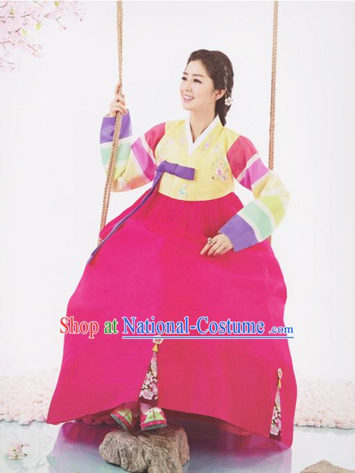 Korean Beautiful Wife Traditional Dresses Hanbok Clothes Complete Set