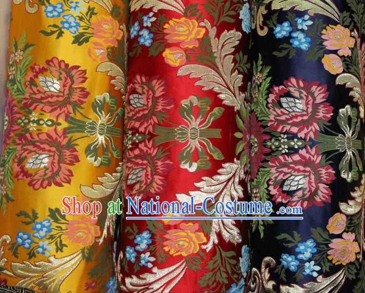 Tibetan Brocade Embroidered Fabric Dress Material