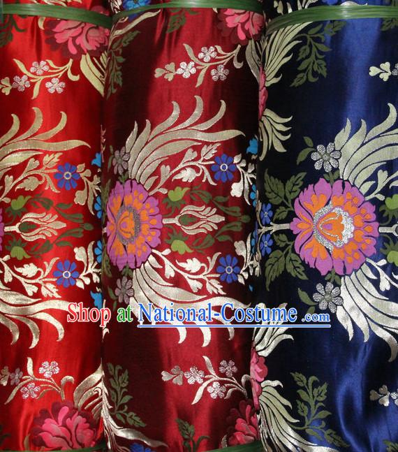 Tibetan Brocade Embroidered Fabric Dress Material