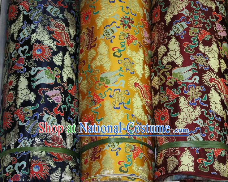 Asian Tibetan Brocades Embroidered Fabric Sewing Material