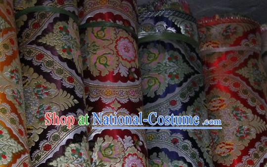 Asian Tibetan Brocade Embroidered Fabric Sewing Material Upholstery Material