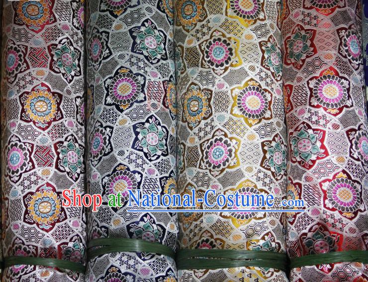 Asian Tibetan Brocade Embroidered Fabric Upholstery Material