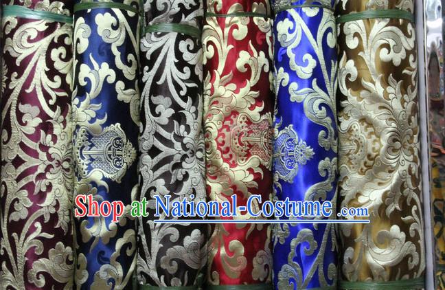 Chinese Tibetan Brocade Upholstery Material Embroidered Fabric Dress Material