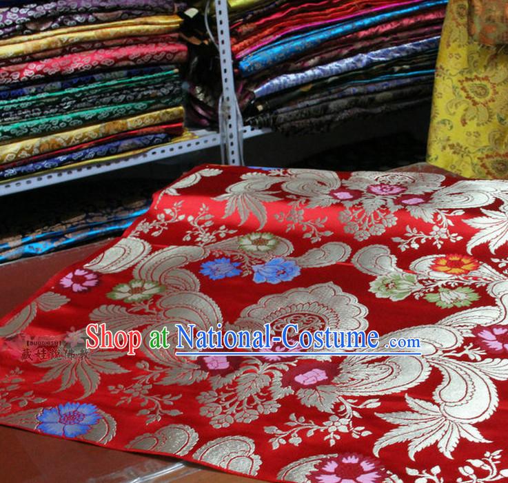 Chinese Traditional Brocade Embroidered Fabric Dress Material