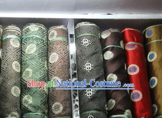 Chinese Traditional Silk Brocade Embroidered Fabric Dress Material