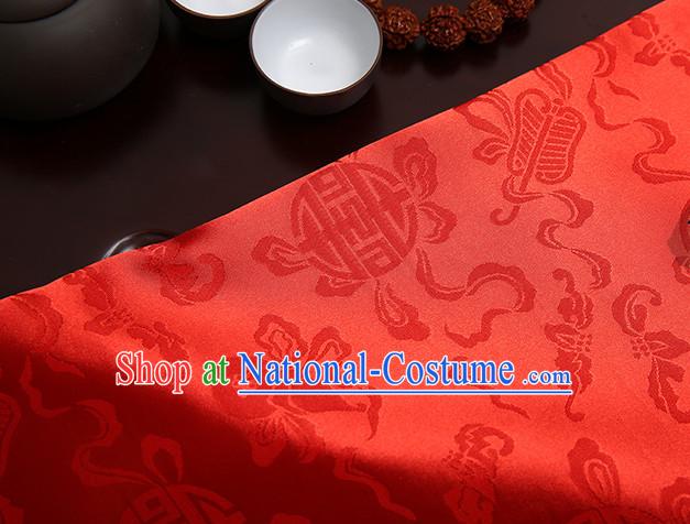 Chinese Traditional Red Brocade Fabric