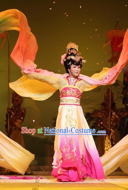 Chinese Empress Stage Costumes and Headwear Complete Set