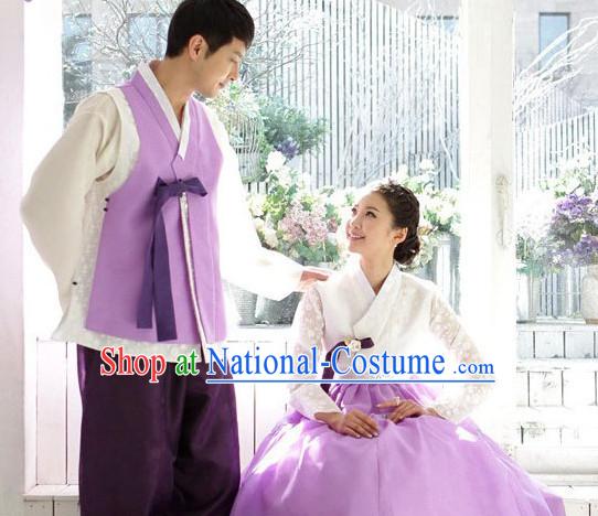 Korean Couple National Costumes Traditional Costumes Hanbok Korea