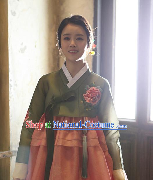 Korean Female National Costumes Traditional Costumes Hanbok Dress