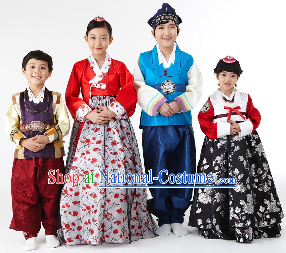 Korean National Costumes 4 Sets for Kids