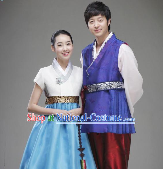 Korean Traditional Wedding Dress Complete Set for Brides and Bridegrooms