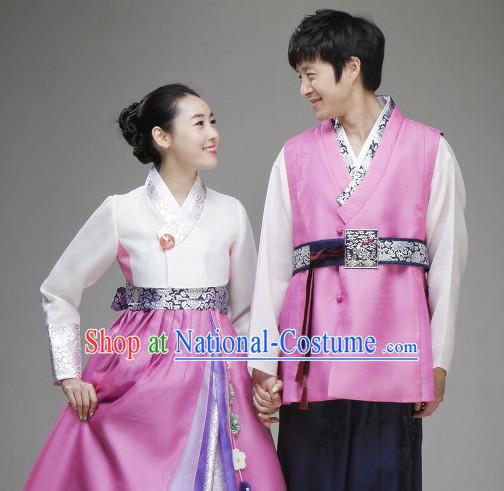 Traditional Korean Fashion Style Husband Wife Clothing Complete Sets for Men and Women