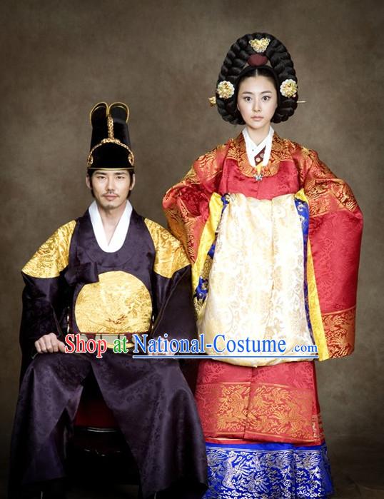 Traditional Korean Emperor and Empress Clothing 2 Complete Sets