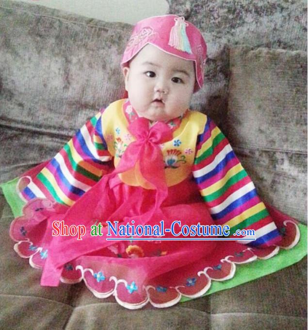 Korean Infant Birthday Traditional Clothes Hanbok Dress online Shopping Free Delivery Worldwide