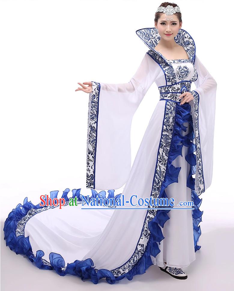 Chinese Hanfu National Costumes Dance Costumes Chinese Traditional Dress