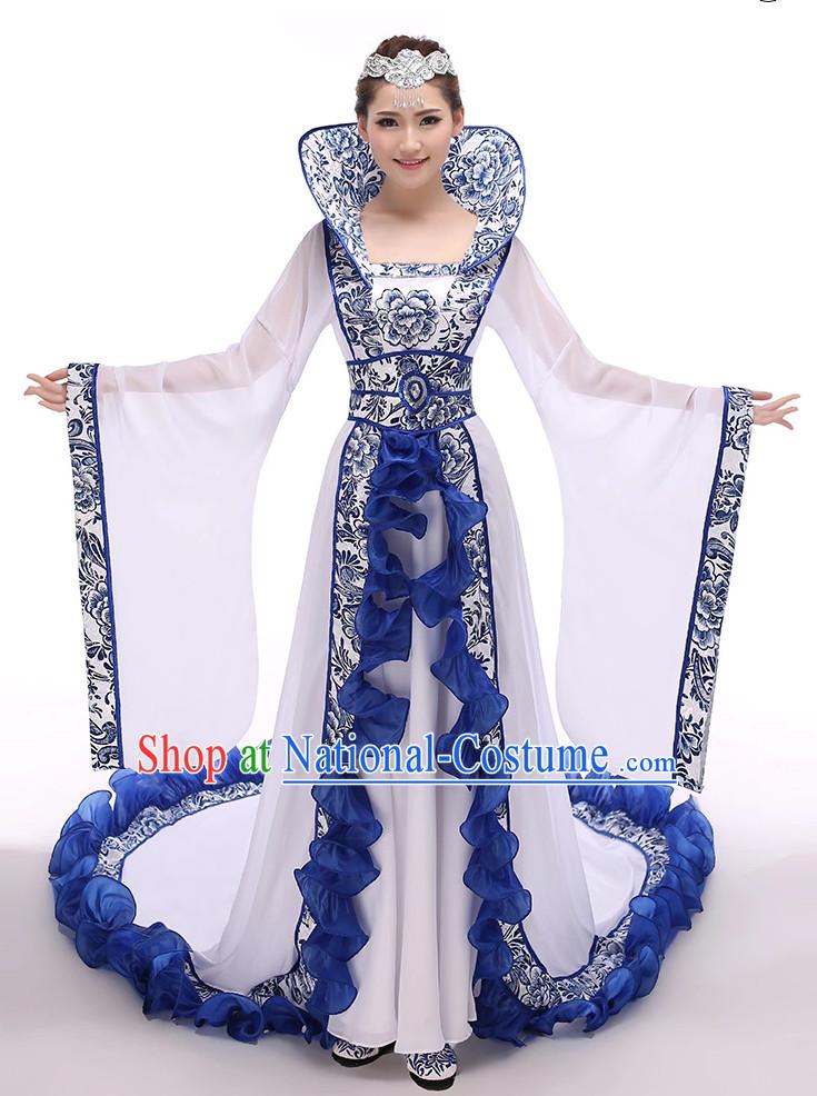 Chinese Hanfu National Costumes Dance Costumes Chinese Traditional Dress