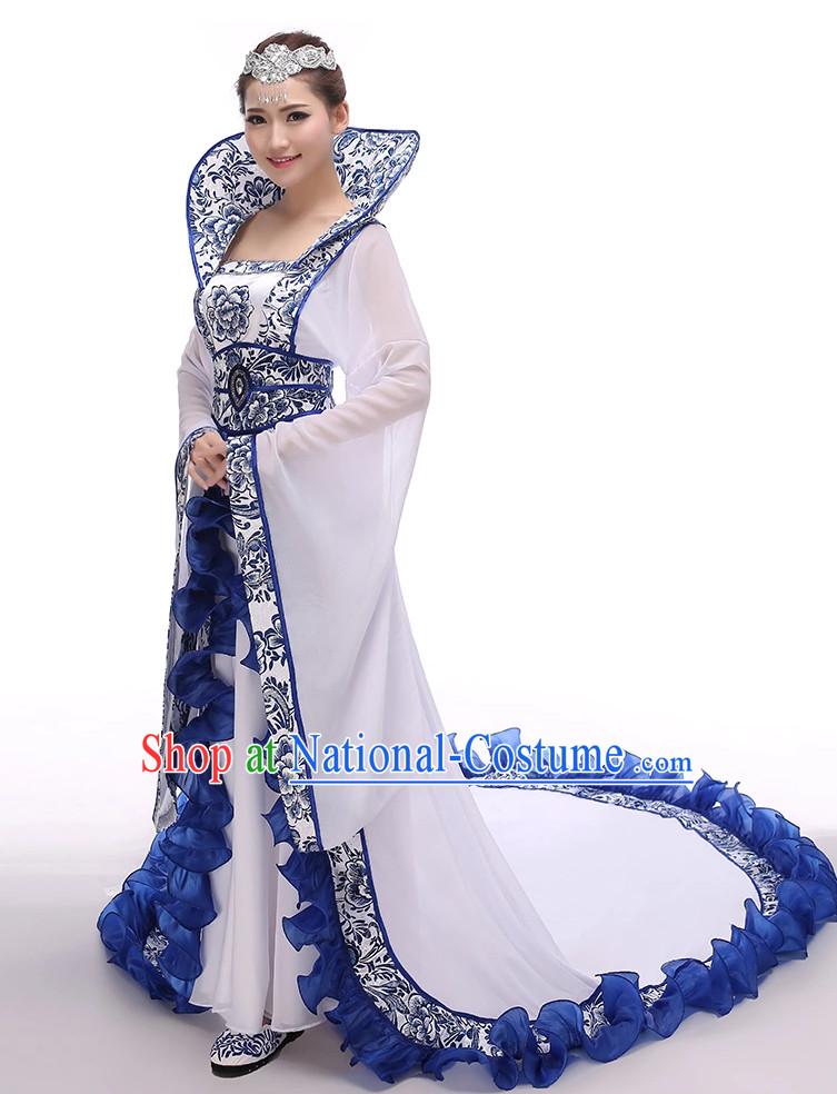 Chinese Hanfu National Costumes Dance Costumes Chinese Traditional Dress