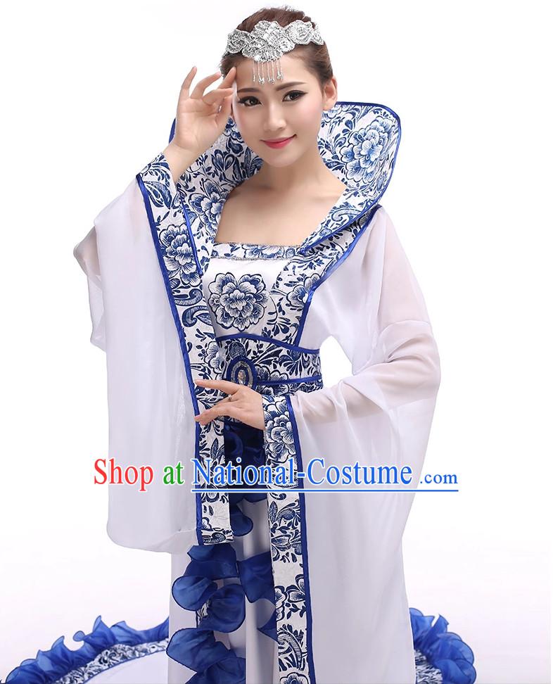 Chinese Hanfu National Costumes Dance Costumes Chinese Traditional Dress