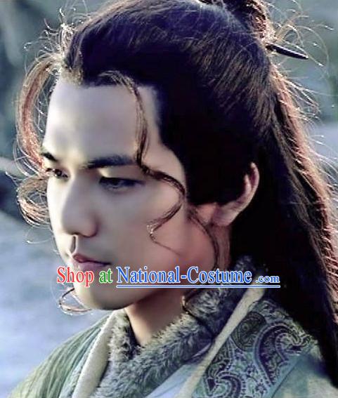 Zhong Hanliang Yi Shuihan Asian Chinese Ancient Traditional Male Curly Long Wig