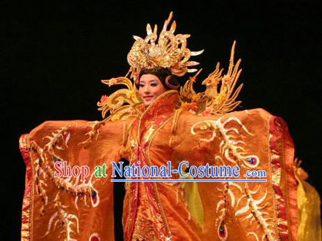 Chinese Traditional Queen Gown and Hair Jewelry Complete Set