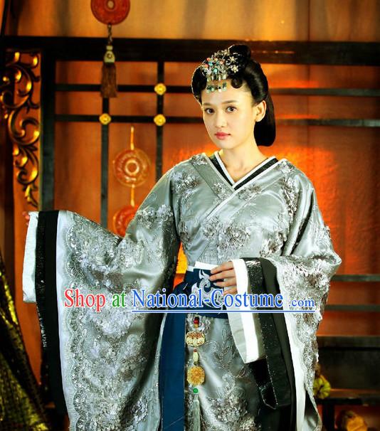 Chinese Traditional National Costume Empress Outfits and Headwear