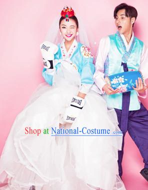 Korean Traditional National Costumes Photo Shoot Costumes 2 Sets