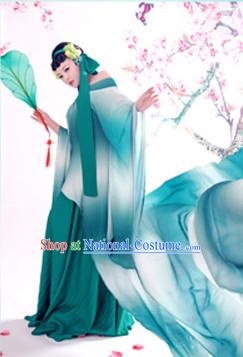 Chinese Traditional National Costumes Color Transition Sexy Halloween Costume Complete Set