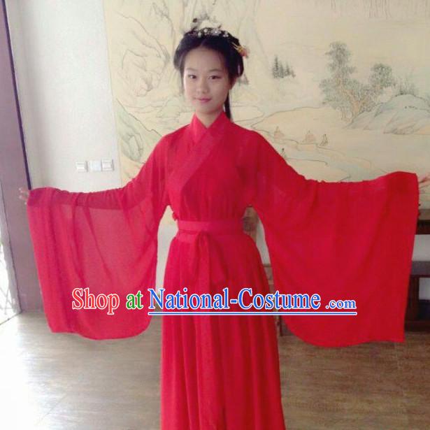 Lucky Red Chinese Han Clothing Free Delivery Worldwide