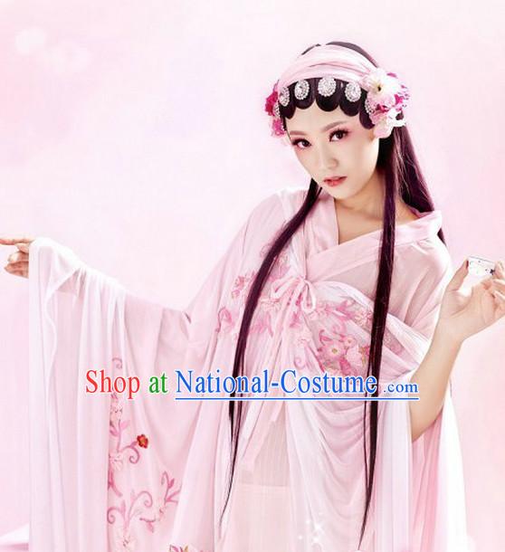 Chinese Traditional National Costume Hua Dan Dress and Headwear