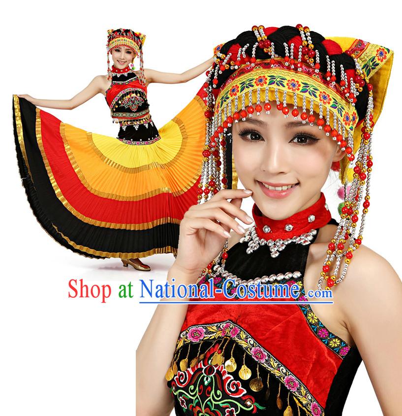 Chinese Traditional Yi Zu Dancing Costumes Discount Dance Dostumes Discount Dance Supply for Women