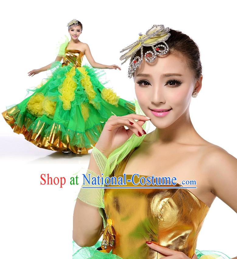 Chinese Stage Costumes Dance Stores Dance Gear Dance Attire and Hair Accessories