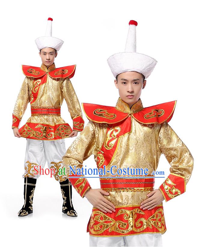 Asian Chinese Meng Gu Clothes Complete Set for Men