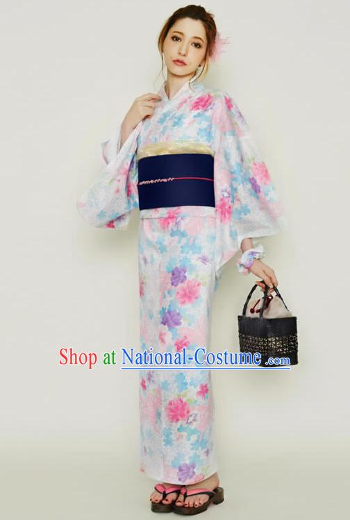 Japanese Classical Yukata Female Kimono Complete Set