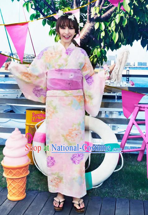 Japanese Yukata Female Kimono Complete Set