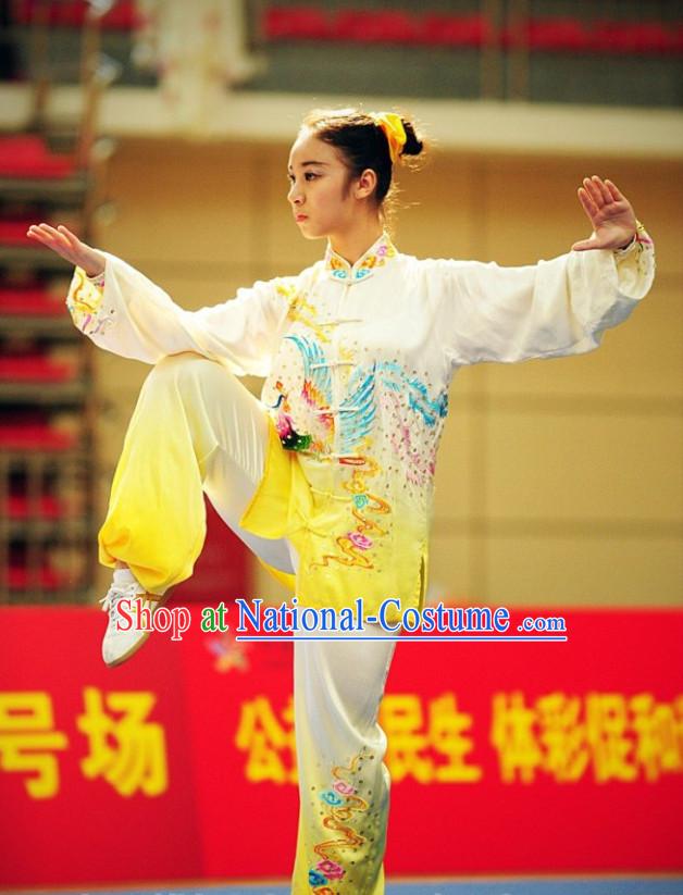 Top Phoenix Embroidery Tai Chi Yoga Clothing Yoga Wear Yang Tai Chi Quan Kung Fu Contest Uniforms for Women