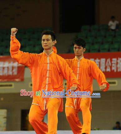 Top Orange Color Tai Chi Yoga Clothing Yoga Wear Yang Tai Chi Quan Kung Fu Practice Uniform for Men