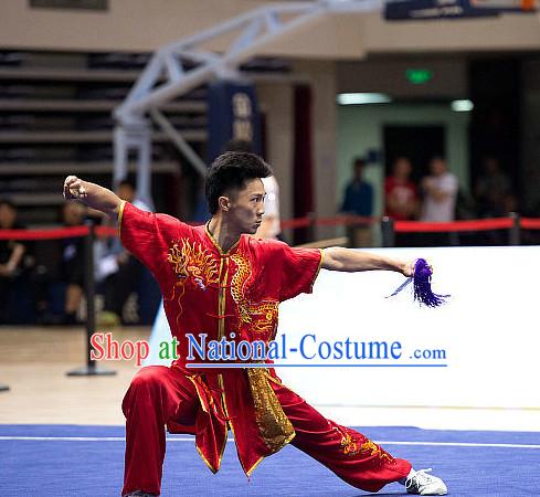 Top Embroidered Dragon Martial Arts Uniform Supplies Kung Fu Southern Swords Broadswords Championship Competition Superhero Uniforms for Men