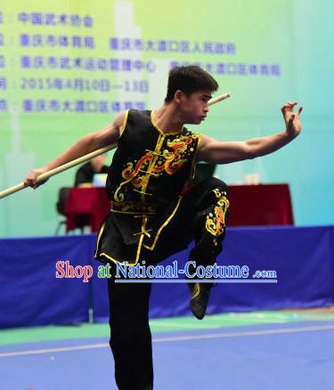 Top Chinese Monkey Boxing Kung Fu Stick Wooden Dummy Hung Gar Taekwondo Gear Taekwondo Equipment Kung Fu Moves Chinese Kungfu Costume Wing Chun Costumes Competition Uniforms