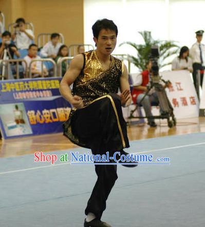 Top Black Chinese Southern Fist Kung Fu Uniform Martial Arts Uniforms Kungfu Suits Competition Costumes Complete Set