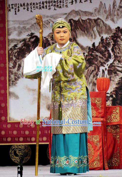 Chinese Ancient Beijing Opera Pantaloon Costumes and Headwear Complete Set for Women