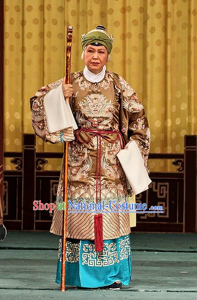 Chinese Peking Opera Beijing Opera Pantaloon Costumes and Headwear Complete Set for Women