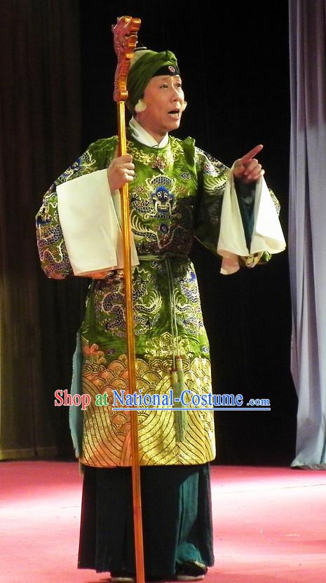 Chinese Peking Opera Beijing Opera Pantaloon Costume Cruth and Headwear Complete Set for Women