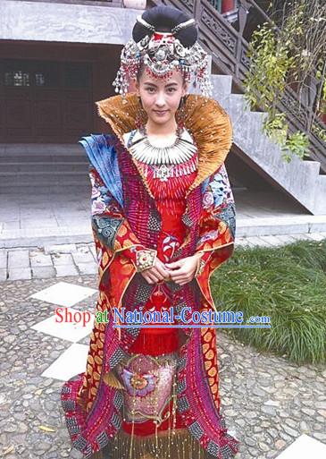 Chinese Ancient Pantaloon Female Warrior General High Collar Fighting Costumes Complete Set for Women