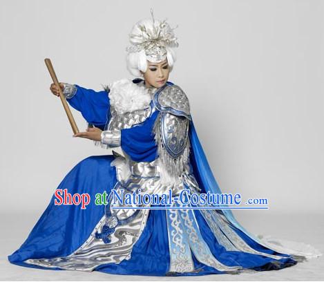 Chinese Opera Pantaloon Female Warrior General High Collar Fighting Costumes Complete Set for Women