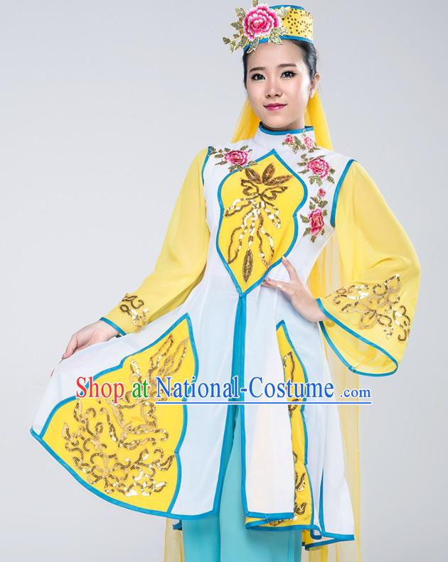 Traditional Chinese Ethnic Dance Costumes Complete Set for Women