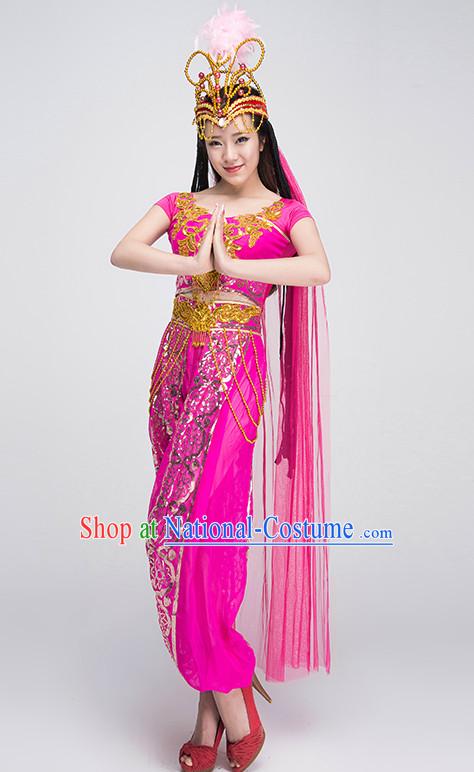 Traditional Chinese Xinjiang Dancing Suit Complete Set for Women